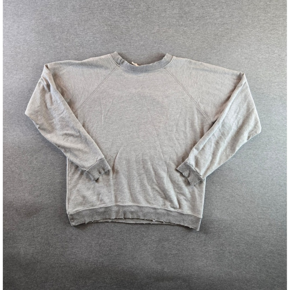 I Stole My Boyfriend's Shirt Sweatshirt Womens M Gray Distressed Smiley ISMBS - Picture 2 of 12